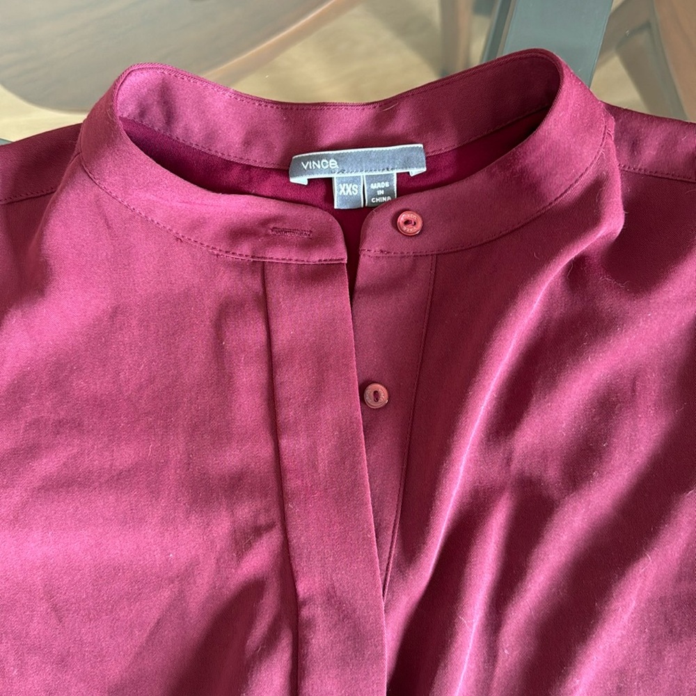 Vince Tunic Shortsleeve Shirt 100% silk